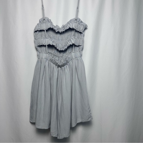 Mable Dusty Blue Smocked Romper sz M - Picture 4 of 9